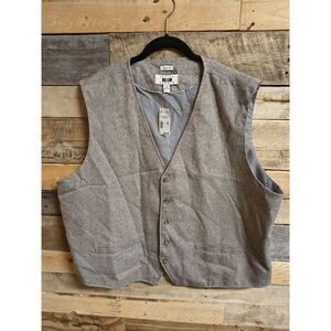 NWT Joseph Abboud Men's 4X Gray Vest Button Up, Full Back Classic Fit Poly Blend